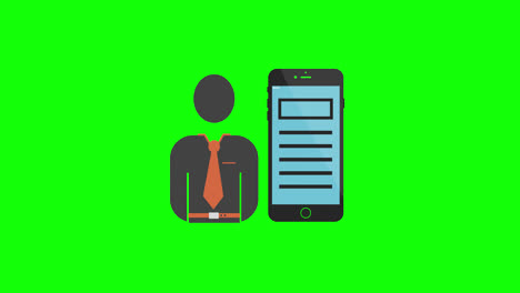 Mobile-Business-Icon-Loop-Animation-Mit-Alphakanal,-Transparentem-Hintergrund,-Prores-444